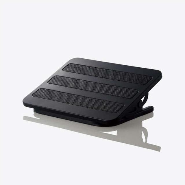 他サイト： 即納 代引不可 フットレスト デスクワーク 姿勢改善 負担軽減 角度無段階調整 滑り止め付 オフィス テレワーク ブラック エレの商品画像