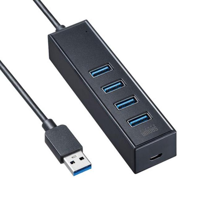 他サイト： 即納 代引不可 USBハブ USB3.2Gen1 4ポートハブ マグネット付 セルフパワー/バスパワー両対応 ケーブル長1m コの商品画像