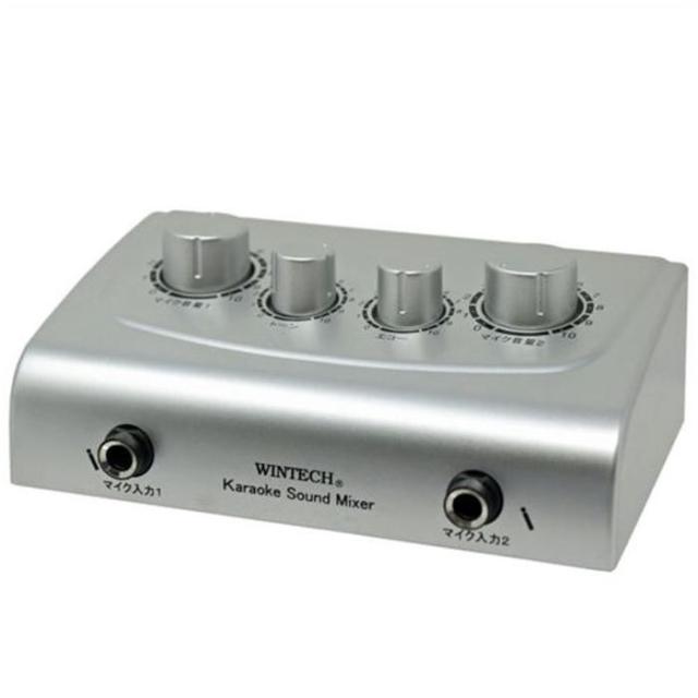 他サイト： カラオケエコーミキサー カラオケ ミキシング エコー トーン デュエット コンパクト シルバー WINTECH CKM-1の商品画像