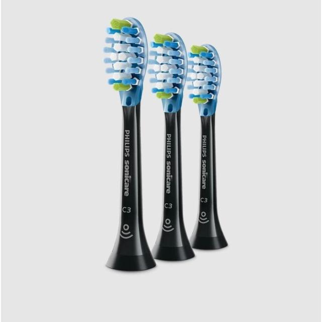 他サイト： ソニッケアー プレミアムクリーン ブラシヘッド レギュラー 3本 ブラック フィリップス HX9043/96の商品画像