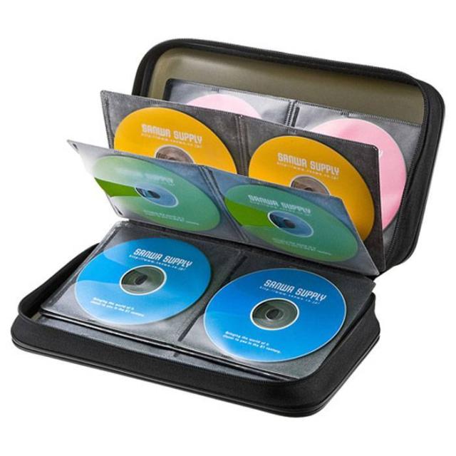 他サイト： 即納 代引不可 ブルーレイディスク対応 セミハードケース 96枚収納 CD DVD 収納 整理 メディアケース ブラック サンワの商品画像
