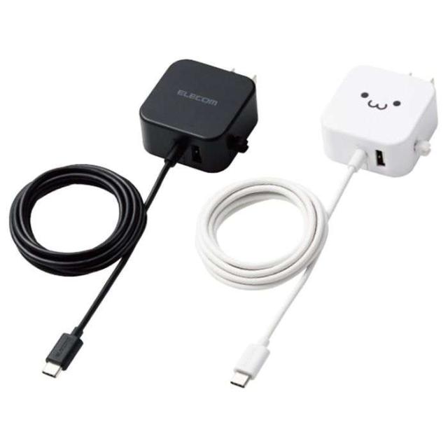 他サイト： 即納 代引不可 AC充電器 2.4A 12W USB Type-Cケーブル一体型+USB Aポート 1.5m 急速充電 スマホ の商品画像
