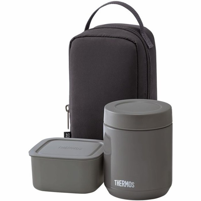 他サイト： 真空断熱スープランチセット 保温 保冷 食洗機 800ml 専用ポーチ付  ダークグレー サーモス JEE-800-DGYの商品画像