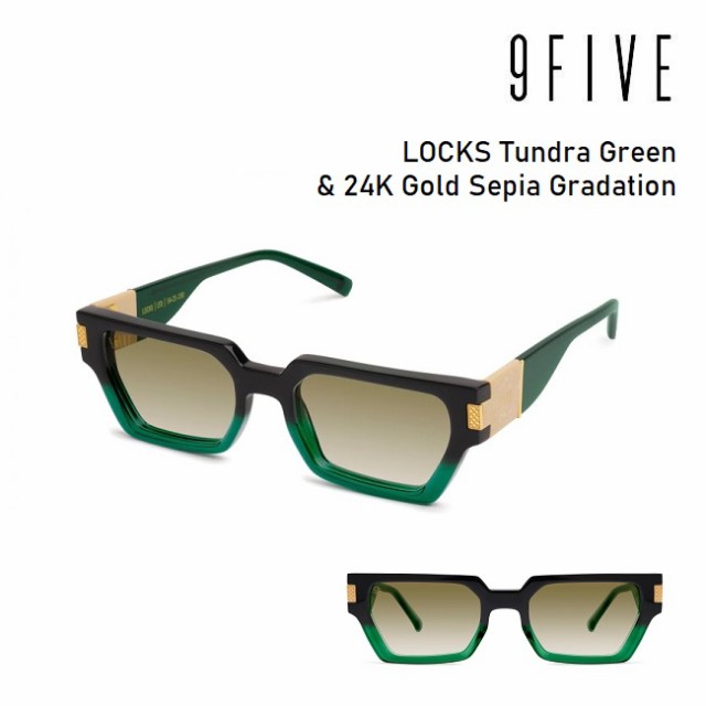 サングラス 9five LOCKS Tundra Green & 24K Gold Sepia Gradation