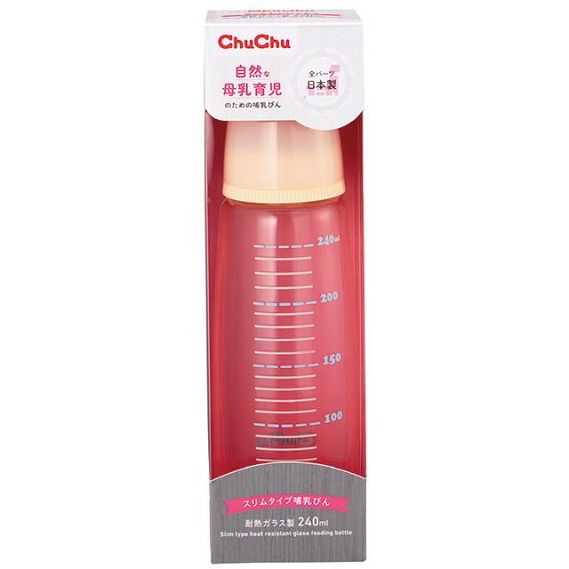 他サイト： ジェクス チュチュ スリムタイプ 耐熱ガラス製哺乳びん 240mlの商品画像