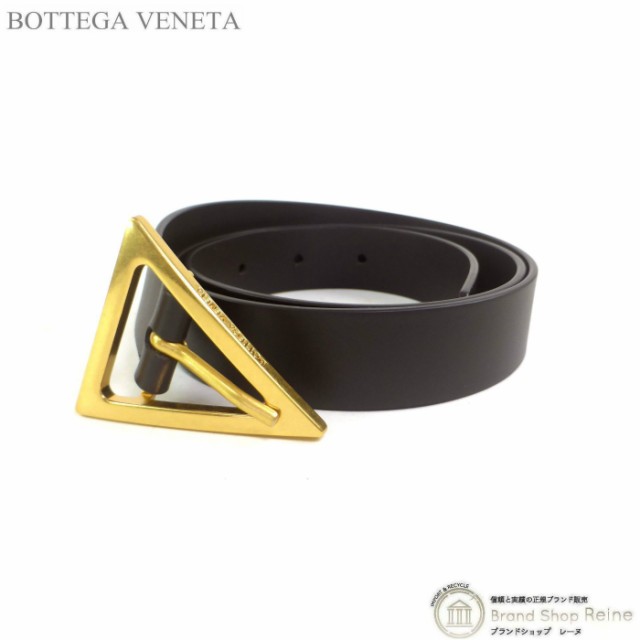 【美品】  BOTTEGA VENETA / ボッテガヴェネタ | トライアングル レザー ベルト | 75cm 30in | ブラック | レディース