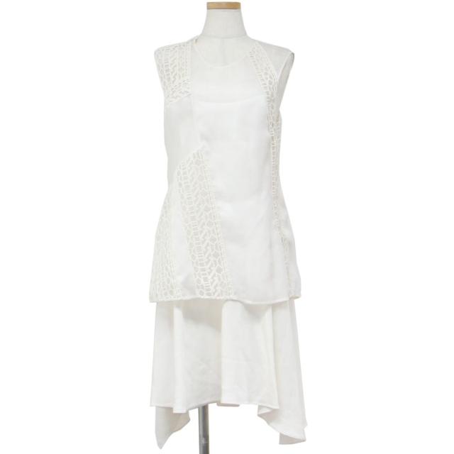 3 1 Phillip Lim スリーワンフィリップリム ワンピース オフホワイト 白 ミニ丈 ノースリーブ レイヤード レース 刺繍 オーガンジー シルの通販はau Pay マーケット ブランド古着のbeegle By Boo Bee