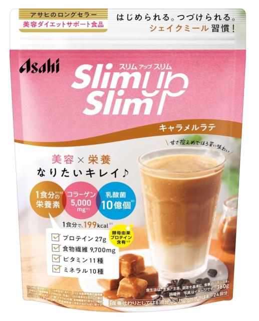 他サイト： アサヒ スリムアップスリム シェイク キャラメルラテ 360gの商品画像