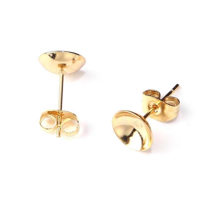 8mmゴールド丸皿台座ステンレスdiy用スタッドピアス キャッチ付き サージカルステンレス316l ピアス パーツ キャッチピアス 金メッキ ポの通販はau Pay マーケット ボディピアス専門店グリーンピアッシング