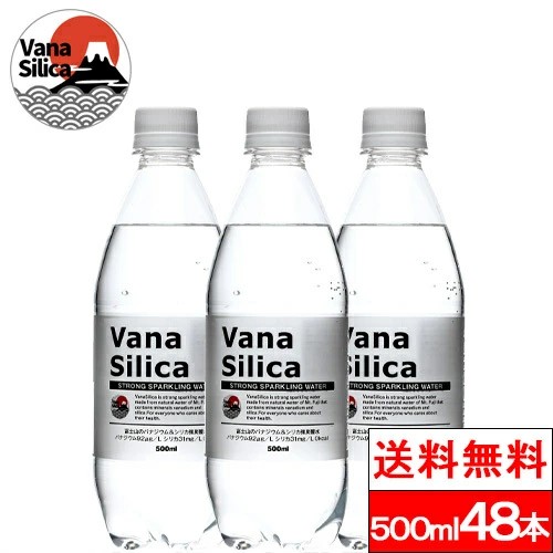 他サイト： 炭酸水 500ml 送料無料 48本 無糖 VanaSilica バナシリカ 強炭酸 タンサン バナジウム シリカ クリックル の商品画像