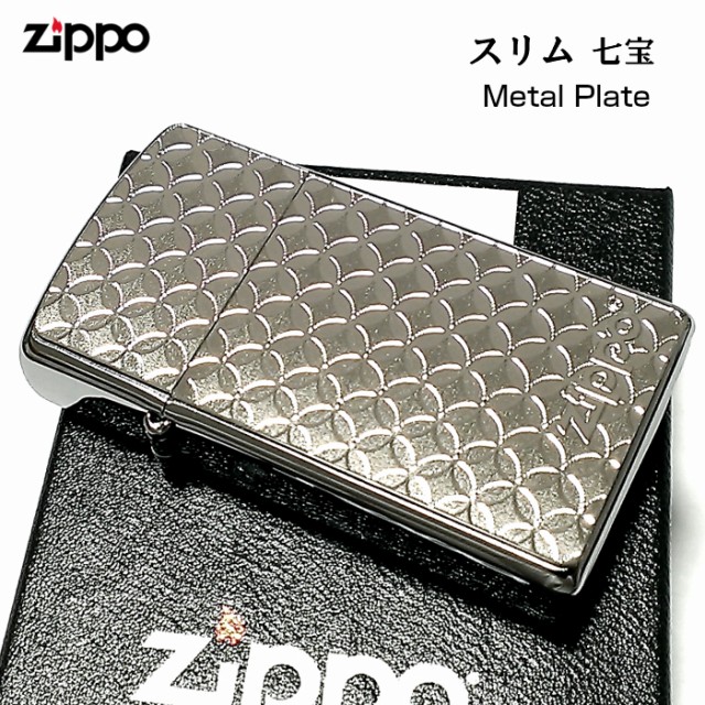 Zippo スリム ジッポ ライター 七宝 細密エッチング 彫刻 ニッケル鍍金