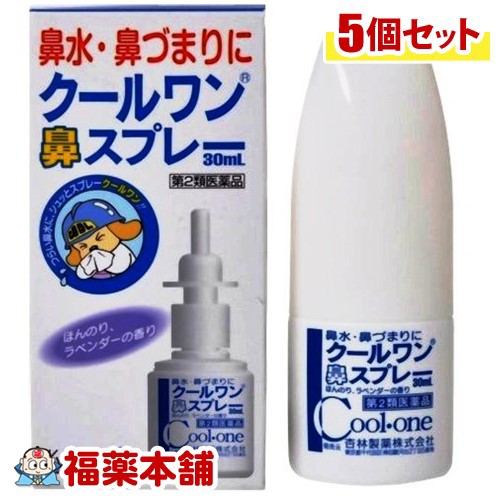 他サイト： 【第2類医薬品】クールワン 鼻スプレー (30ml) × 5本 鼻水・鼻詰まりに [宅配便・送料無料]の商品画像