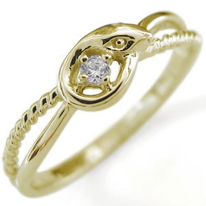 ダイヤモンド リング ヘビ 蛇 18金 リング 指輪