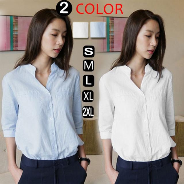 Hd限定七分丈 シャツ レディース 人気のファッション画像