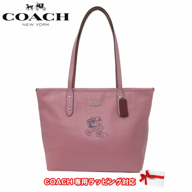 コラボ限定商品 コーチ アウトレット Coach トートバッグ F ペブルド レザー ミニー マウス ディズニー コラボ シティー ジの通販はau Pay マーケット Sanalpha