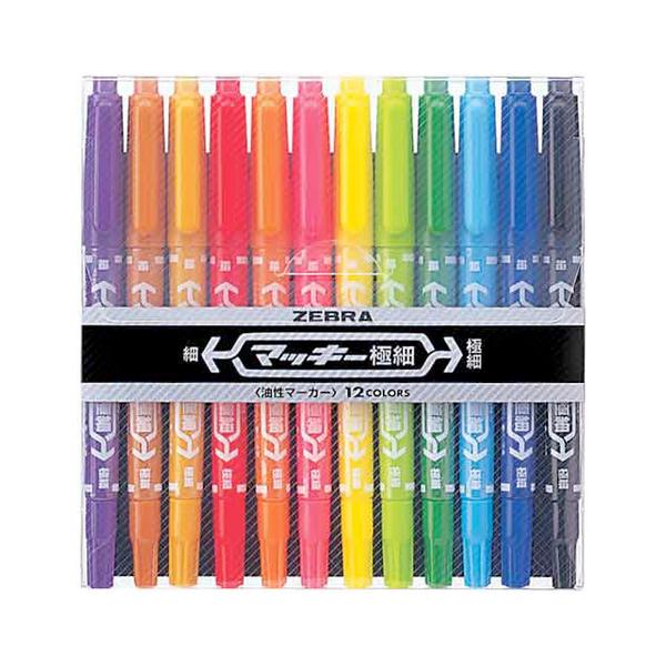 他サイト： ゼブラ ZEBRA マッキー極細 12色セット MCF-12C 【メール便可】の商品画像