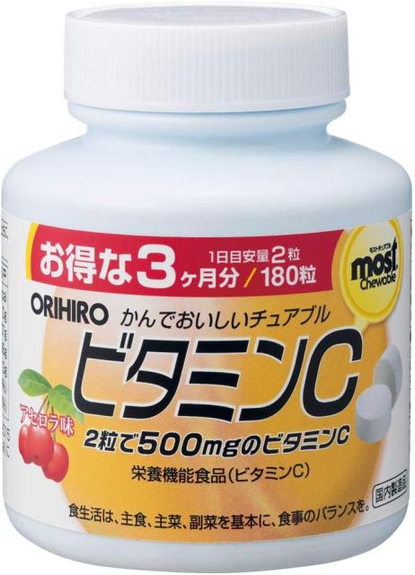他サイト： 【オリヒロ社製】MOSTチュアブル ビタミンC 180粒  (こちらの商品は取り寄せとなりますのでお届け迄に7日程度かかります。の商品画像