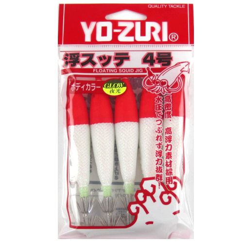 DUEL ヨーヅリ スッテ: 浮スッテ カン TY2布巻5本入 4.0 LA1: 夜光ボディ×赤×白オーロラ