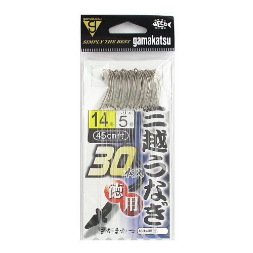 他サイト： がまかつ 糸付 徳用 三越うなぎ 針14号−ハリス5号 茶【ゆうパケット】の商品画像