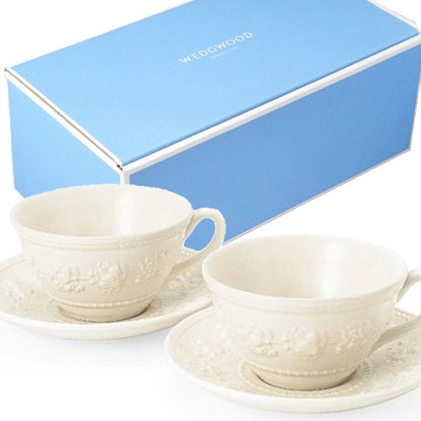 ウェッジウッド WEDGWOOD フェスティビティ アイボリー ティーカップ＆ソーサー ペア（ブランド箱入り）の通販はau PAY マーケット -  ル・銀座