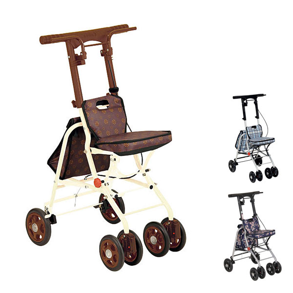 他サイト： シルバーカー 軽量 座れる おしゃれ 折りたたみ コンパクト バッグ付き 杖置き 傘置き 手押し車 シプール SICP02 幸和の商品画像