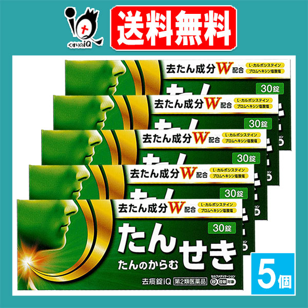 他サイト： 【第2類医薬品】★去痰錠iQ 30錠×5個セット【中央製薬】去たん成分W配合 痰 たん 咳 鎮咳去痰薬 去痰錠 痰切り 痰止め の商品画像