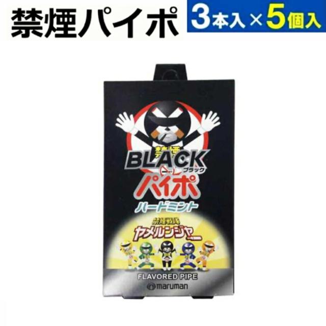 他サイト： 禁煙パイポ 【5箱15本セット】 ブラックパイポ ミント 味 禁煙 禁煙パイプ 禁煙グッズ 禁煙サポート タバコ 煙草 代替品 の商品画像