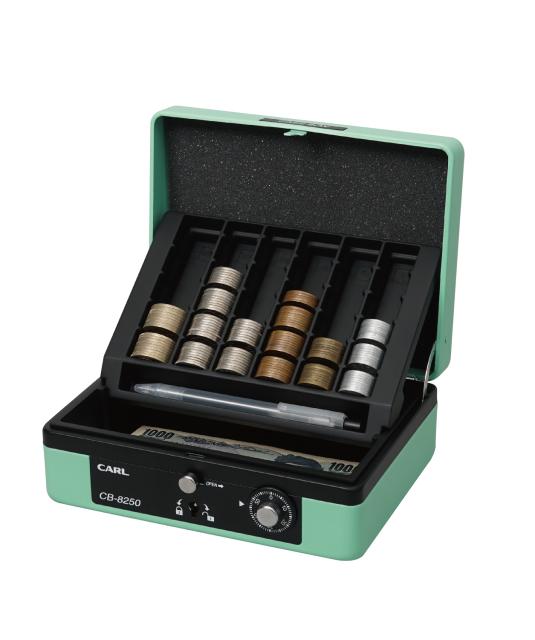 他サイト： カール事務器【CARL】キャッシュボックス ライトグリーン CB-8250-U★【手提げ金庫】の商品画像