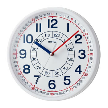 他サイト： ノア精密【MAG】掛け時計 知育時計 よ〜める W-736WH-Z★【W736WHZ】の商品画像
