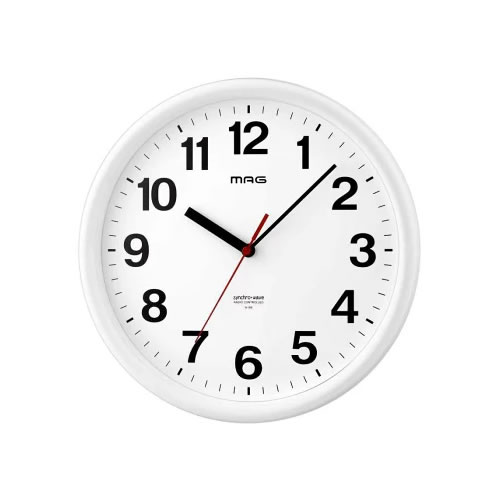 他サイト： ノア精密【単三乾電池1本使用(別売)】マグ 電波掛時計 パルク W-768WH-Z【ホワイト】の商品画像