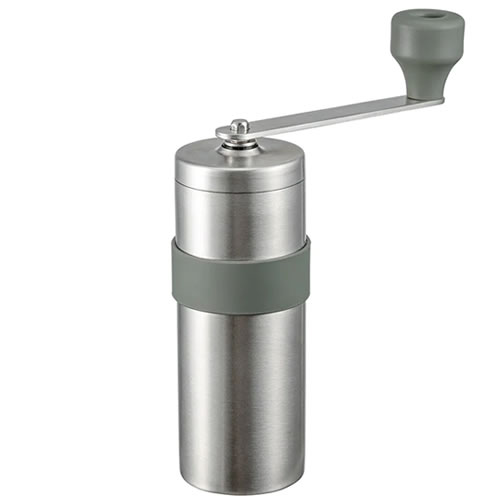 他サイト： ハリオ【ハンドル収納可能】V60 メタルコーヒーミル 珈琲豆容量17g O-VMM-1-HSV【アウトドア仕様】の商品画像