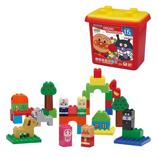 他サイト： バンダイ【ブロックラボ】それいけ!アンパンマン はじめてのブロックバケツL H-4543112665973【対象年齢1.5才以上の商品画像