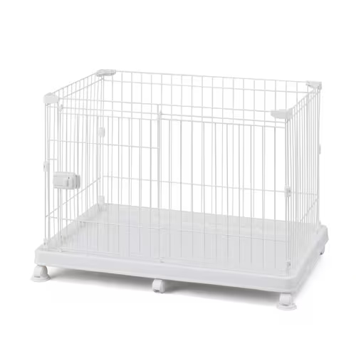 他サイト： アイリスオーヤマ【ペット用品】システムサークルトレー付き STS-600TN マットホワイト 小型犬 キャスター付き I-496の商品画像