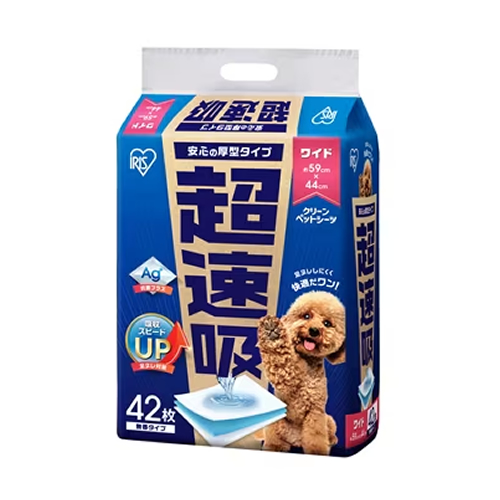 他サイト： アイリスオーヤマ【ペット用品】超速吸ペットシーツ ワイド 42枚 CSPS-42W ペット用トイレ I-496757668665の商品画像