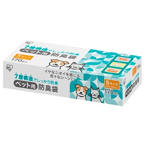 他サイト： アイリスオーヤマ【ペット用品】ペット用防臭袋 Sサイズ 170枚入り PBB-S170 7層構造 トイレ袋 I-49675766の商品画像