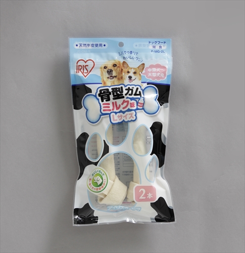他サイト： アイリスオーヤマ【ペット用品】 骨型ガムミルク味 2本 I-4967576136983の商品画像