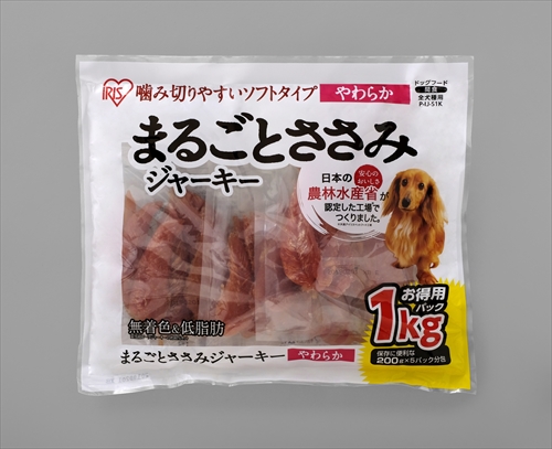 他サイト： アイリスオーヤマ【ペット用品】 まるごとささみジャーキーソフト1kg 1kg I-4967576336321の商品画像