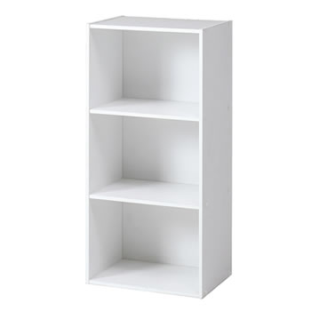 他サイト： 不二貿易【組み立てが必要】カラーボックス 3段 FUJI-93501(ホワイト)★【HP943】の商品画像