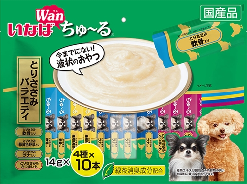 他サイト： いなばペットフード【ペット用品】 ちゅーるとりささみバラエティ14g40本 P-4901133827440★【DS-161】の商品画像