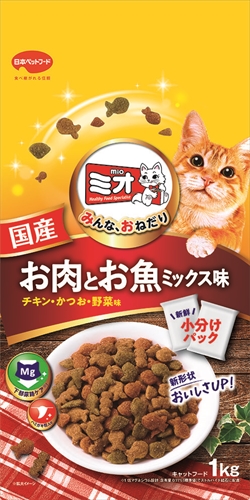 他サイト： 日本ペットフード【ペット用品】 ミオドライミックスお肉とお魚ミックス味1kg P-4902112046432の商品画像