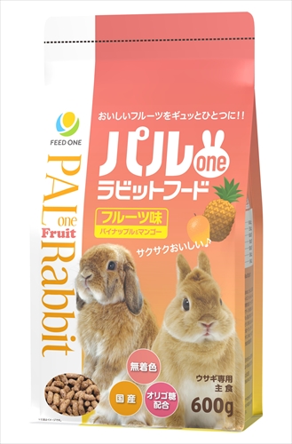 他サイト： 日本ペットフード【ペット用品】 パルoneラビットフードフルーツ味600g P-4951761573110の商品画像