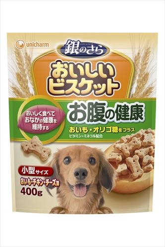 他サイト： ユニ・チャーム【ペット用品】 銀のさら おいしいビスケット お腹の健康 小型サイズ 400g P-4520699603635【ユの商品画像