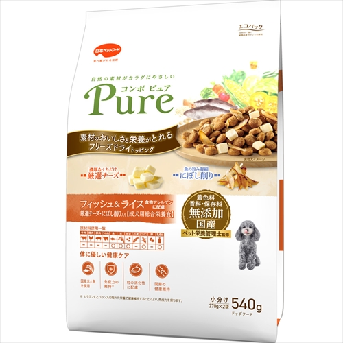 他サイト： 日本ペットフード【ペット用品】コンボ ピュア ドッグ フィッシュ&ライス540g P-4902112008805の商品画像