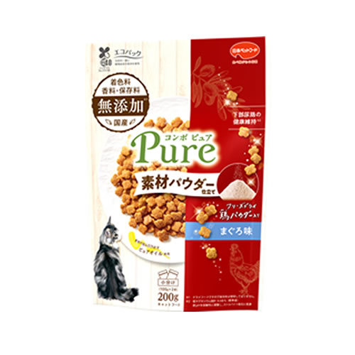 他サイト： 日本ペットフード【ペット用品】コンボ ピュア キャット まぐろ味・鶏パウダー仕立て200g P-4902112047460の商品画像
