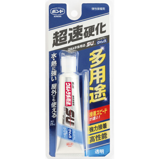 他サイト： 【メール便送料無料】コニシ ボンド ウルトラ多用途SU プレミアムクイック 超速硬化 強力接着剤 25ml 透明 #05802の商品画像