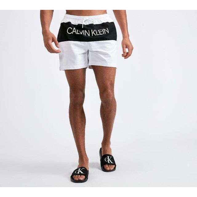 カルバンクライン Calvin Klein メンズ 海パン 水着 ビーチウェア Placed Logo Swim Short Whiteの通販はau Pay マーケット フェルマート