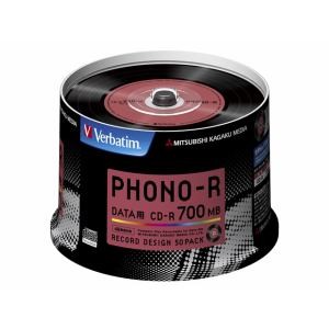 他サイト： バーベイタム(Verbatim)  SR80PH50V1 データ用CD-R 700MB 50枚48倍速 PHONO-Rの商品画像