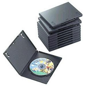 他サイト： ケース エレコム CD DVD CCD-DVD03BK DVDトールケース(1枚収納×10枚セット・ブラック)の商品画像