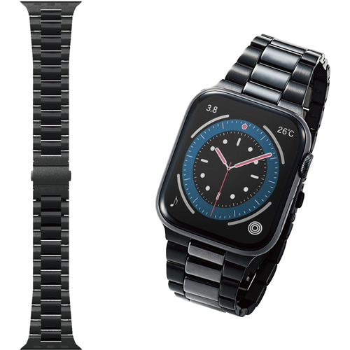 他サイト： エレコム AW-44BDCE3BK Apple Watch 45 44 42mm バンド セラミック ステンレス 3連タイプ ブの商品画像