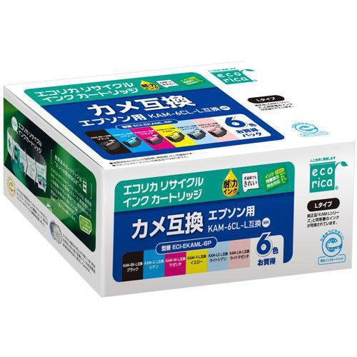他サイト： エレコム ECI-EKAML-6P エコリカインク EPSON KAM-6CL-L 6色パック の商品画像